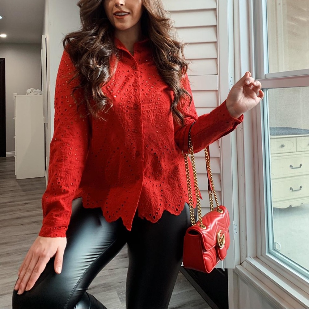 All red Crochet top✨